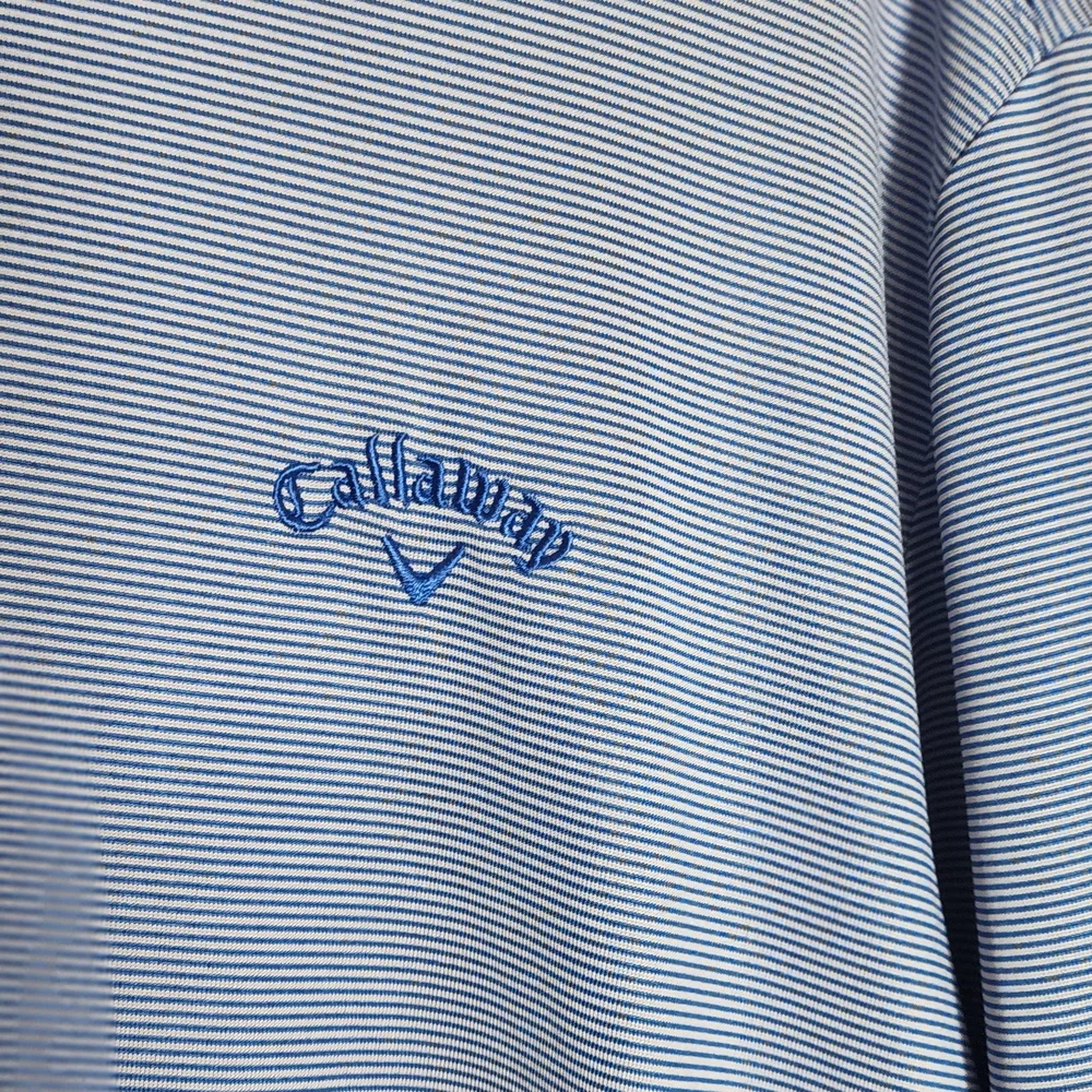 Callaway Men's Polo in Striped Blue Opti-Dry - Picture 2 of 5
